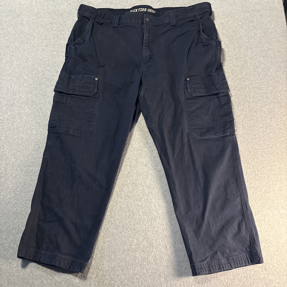 Duluth Trading Flex Fire Hose Navy Blue Cargo Pants Men's 46x30 Work Hiking